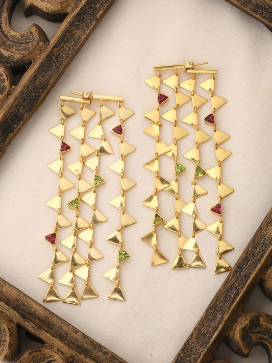 Elegant Golden Jhumka Earrings – Designer Style