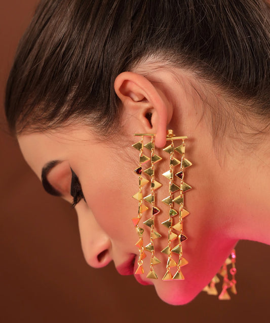 Elegant Golden Jhumka Earrings – Designer Style