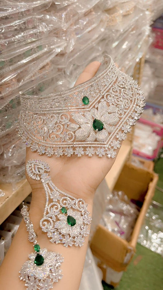 Antique Long Haram - Green Beads