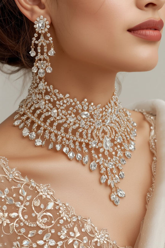 American Diamond Party Wear Fully Bridal Jewellery