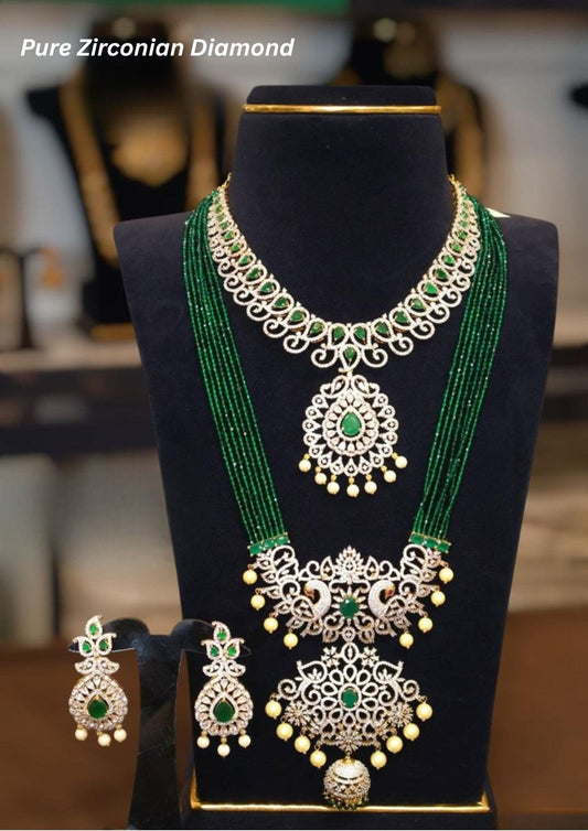 Zirconian Diamond necklace with Jhumka